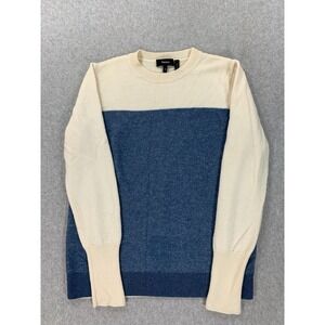 Theory Merino Wool‎ Blend Crew Sweater (Women's Medium) White/Blue